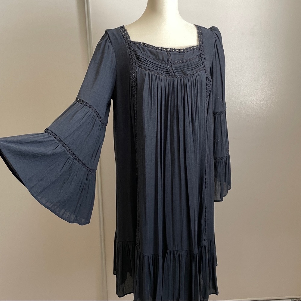 Dusty Blue Loft baby doll dress.
